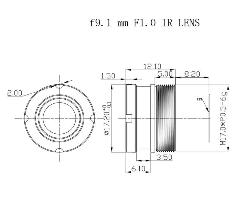 9.1mm focal length Thermal Imaging Lens
