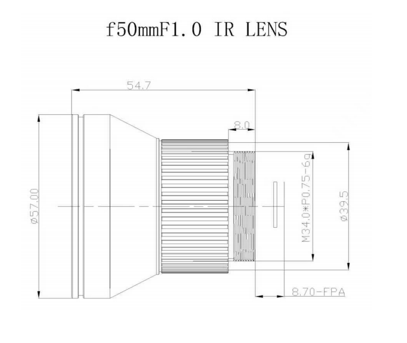 50mm focal length Thermal Imaging Lens